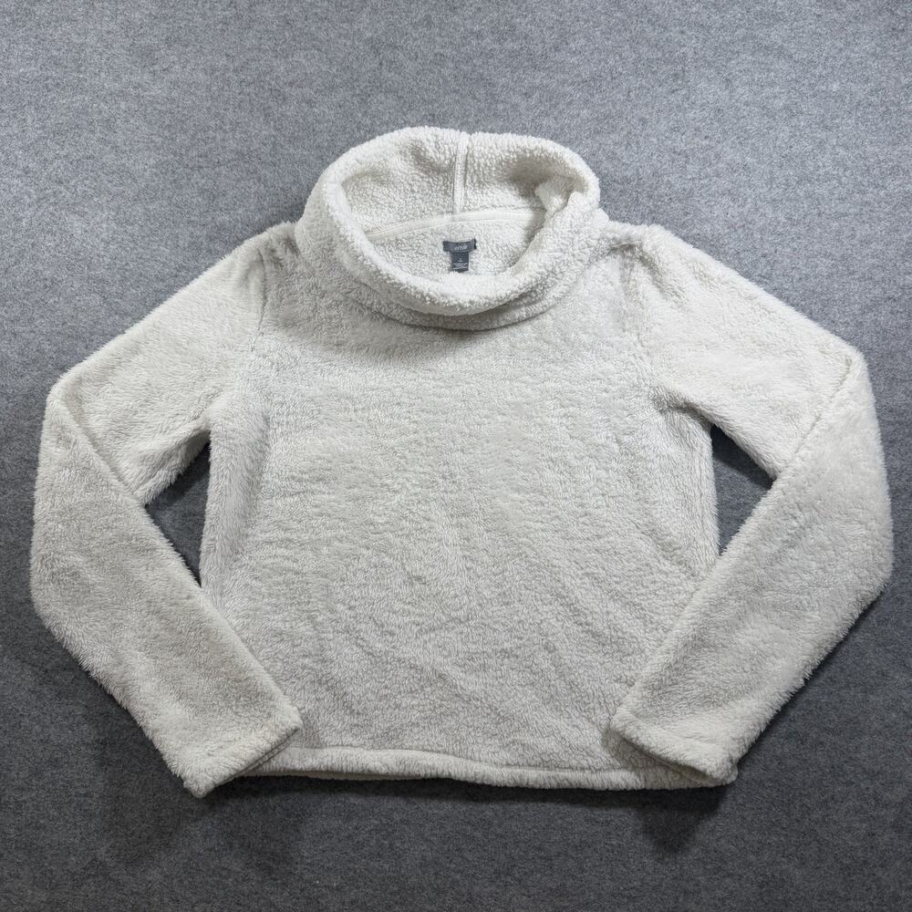 Aerie Sherpa Pullover Womens S Cream Cowl Neck Teddy Fleece Sweatshirt Winter